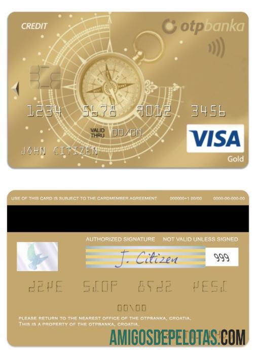 Cartão de crédito Croácia OTP Banka Visa Gold exemplo real